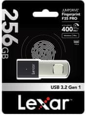 LEXAR flash disk 256GB - Fingerprint F35Pro USB 3.2 (čítanie/zápis: 400/350MB/s)