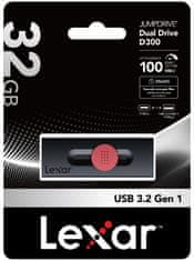 Lexar flash disk 32GB - Dual Type D300 USB-C & USB-A 3.2 (čítanie až 100MB/s)