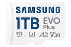 SAMSUNG EVO Plus/micro SDXC/1TB/160MB/s/UHS-I U3/Class 10/+ Adaptér/Biela