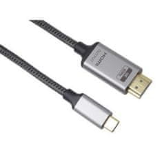 PremiumCord USB-C na HDMI kábel 2m rozlíšenie obrazu 8K @ 60Hz, 4K @ 144Hz Aluminium