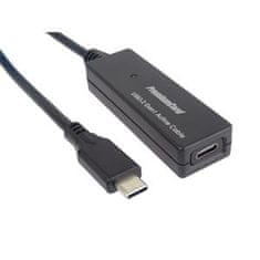 PremiumCord USB-C repeater a predlžovací kábel Male-Female, 5Gbps 5m