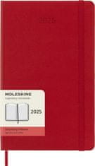 Moleskine Diár 2025 - tvrdé dosky L, denné, červené