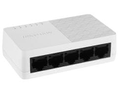 Hikvision switch DS-3E0105D-O/ 5x port/ 10/100 Mbps RJ45 ports/ 1 Gbps/ napájanie 5 VDC, 0.6 A