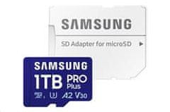 SAMSUNG pamäťová karta 1TBGB PRO Plus micro SDXC CL10 U3 (č/z: až 180/až 130MB/s) + USB adaptér