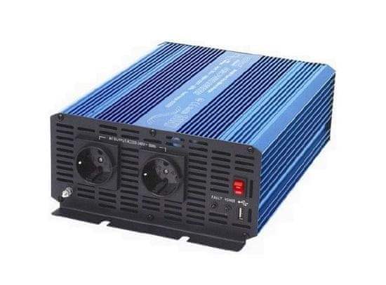 Napäťový menič Carspa P1500-12 12V/230V 1500W, čistá sinusovka