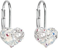 Srdiečkové náušnice s kryštálmi Swarovski 31125.9 white