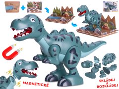 Dinosaurus T-Rex 28 cm magnetický s doplnkami 2 ks