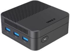 UMAX Mini PC U-Box N10 Plus/N100/8GB/128GB SSD/2x HDMI/DP/3x USB 3.0/BT/Wi-Fi/2x LAN/W11 Pro