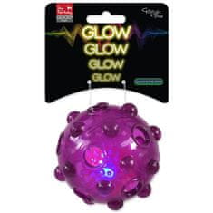 Hračka Dog Fantasy Glow loptička z TPR gumy fialová 8cm