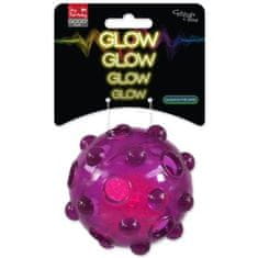 Hračka Dog Fantasy Glow loptička z TPR gumy fialová 8cm