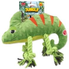 Hračka Dog Fantasy Jungle chameleón pískacia zelená 28cm