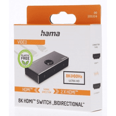 HAMA HDMI 8K prepínač 2x1/1x2, obojsmerný