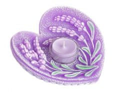 Sviečka LAVENDER HOLDER Lampión srdca zdobená d15x7, 5cm