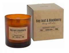 Bispol Sviečka v skle BAY LEAF&BLACKBARRY vonná drevený knôt 190g