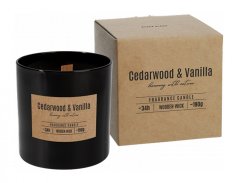 Sviečka v skle CEDARWOOD VANILLA vonná drevený knôt 190g