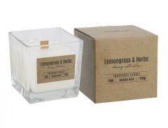 Sviečka v skle LEMONGRASS & HERBS vonná 170g