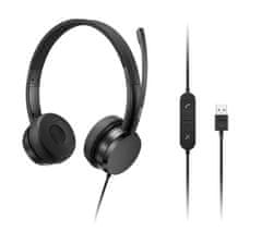 Lenovo slúchadlá USB-A Wired Stereo On-Ear Headset (with control box)/USB/Čierna