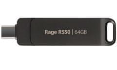 PATRIOT RAGE R550 64GB / USB Typ-A + USB Typ-C / USB 3.2 Gen 1 / šedá