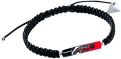 Partnerský náramok Shamballa Red Black s unikátnou perlou Lampglas BSHX10