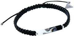 Partnerský náramok Shamballa Black & White s unikátnou perlou Lampglas BSHX11