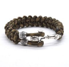 Luxusný paracord náramok French Camo Wolf Cross Silver