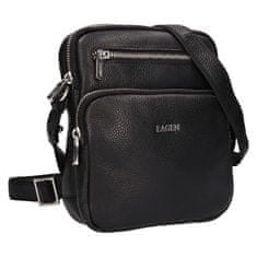 Pánska kožená crossbody taška 6048 BLK