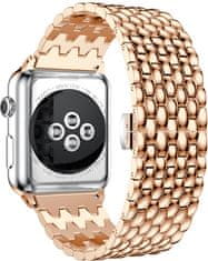 Oceľový ťah s dračím vzorom pre Apple Watch 42/44/45/49 mm - Rose Gold