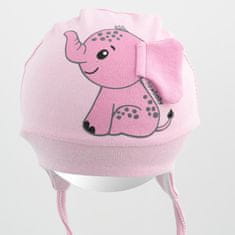 Bavlnená dojčenská čiapočka New Baby Happy Elephant pink - 56/62