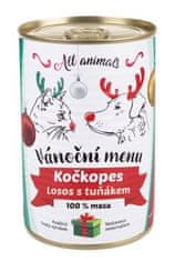 All Animals kočkopes Vianočné menu losos s tuniakom 400g