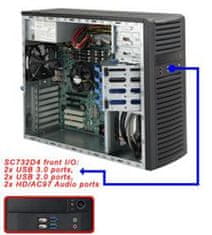 SUPERMICRO Mid-Tower 4x 3,5&quot; fixed HDD, 2x 5,25&quot;, 1x external 3,5&quot;, (Audio, 2xUSB 3.0, 2xUSB 2.0, Audio), 900W (80PLUS Gold)