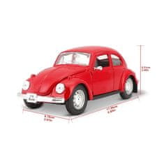 TOBAR Maisto - Volkswagen Beetle, červená, 1:24