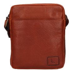 Pánska kožená crossbody taška 290602 COGNAC