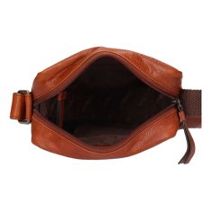 Pánska kožená crossbody taška 290602 COGNAC