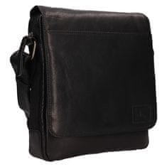 Pánska kožená crossbody taška 290603 BLK