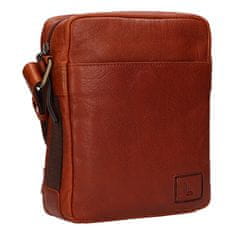 Pánska kožená crossbody taška 290602 COGNAC