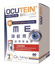 Ocutein Brillant Lutein 25 mg 60 tob.+ Ocutein Sensitive zvlhčujúce očné kvapky 15 ml ZADARMO