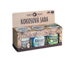 Kokosová sada (Raw kokosový olej, Panenský kokosový olej, Kokosový olej bez vône)