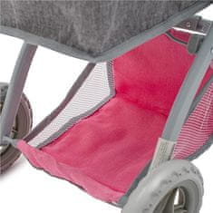 Kočík pre bábiky 2v1 Baby Mix Sophie pink-grey