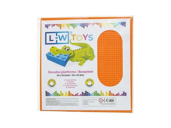 L-W Toys LW Toys Veľká podložka na stavanie 50x50 bodov oranžová