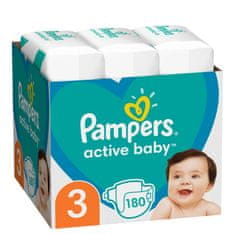 Pampers Active Baby plienky 3 (180 ks), 6-10 kg