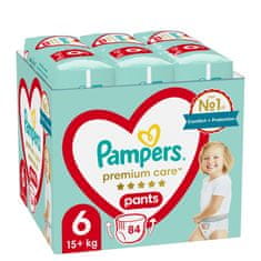 Pampers Premium Care plienkové nohavičky 6 (84 ks), 15 kg+