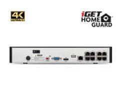 iGET HGNVK88504 - Kamerový UltraHD 4K PoE set, 8CH NVR + 4x IP 4K kamera, zvuk, SMART W/M/Andr/iOS