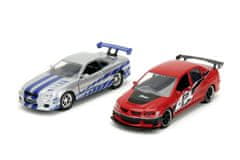 Rýchlo a zbesilo Twin Pack 2006 Mitsubishi Lancer Evo IX + Brianov 2002 Nissan Skyline GTR R34, 1:32 Wave 4/2