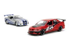 Rýchlo a zbesilo Twin Pack 2006 Mitsubishi Lancer Evo IX + Brianov 2002 Nissan Skyline GTR R34, 1:32 Wave 4/2