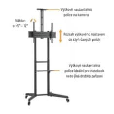 Pojazdný stojan Brateck T1040T pre TV 37&quot;-70&quot; 50kg 2 police