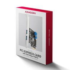 AXAGON PCEU-232RS, PCIe radič, 2+2x USB 5Gbps port, SATA napájanie, Renesas PD720201, SP & LP