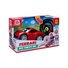 BB Junior RC - Ferrari 458 Italia so svetlami a zvukmi, diaľkový ovládač volant, červená, 27MHz