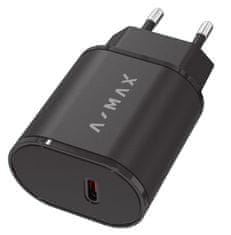 Aligator sieťová nabíjačka A-MAX PD 20W USB-C čierna