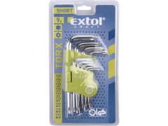 Extol Craft L-kľúče TORX, sada 9ks, T 10-50, krátke