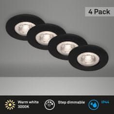 BRILONER BRILONER LED vstavané svietidlá, pr.9 cm, 4x LED, 4,9 W, 480 lm, matná čierna BRILO 7999-045